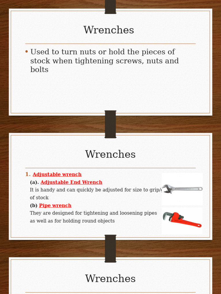 Types of Wrenches Explained | PDF