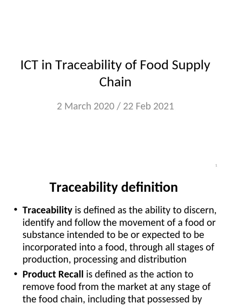 ICT for Food Supply Traceability in India | PDF | Radio Frequency ...