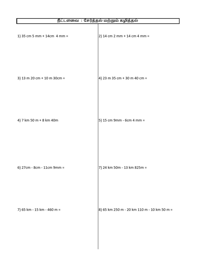 Maths Y4 Meter Plus Minus Times | PDF