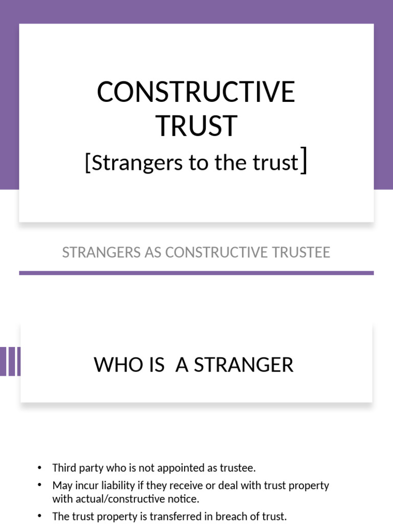 Understanding Constructive Trusts and Liabilities | PDF | English Trust ...