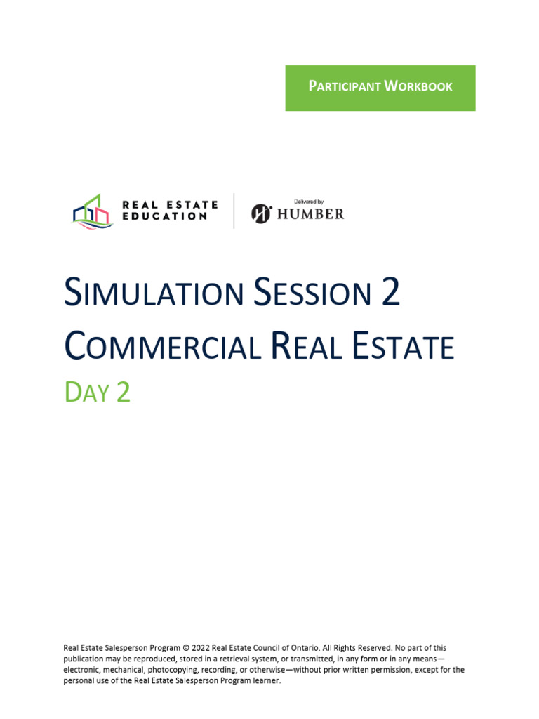 Commercial Real Estate Session Workbook | PDF | Lease | Sales