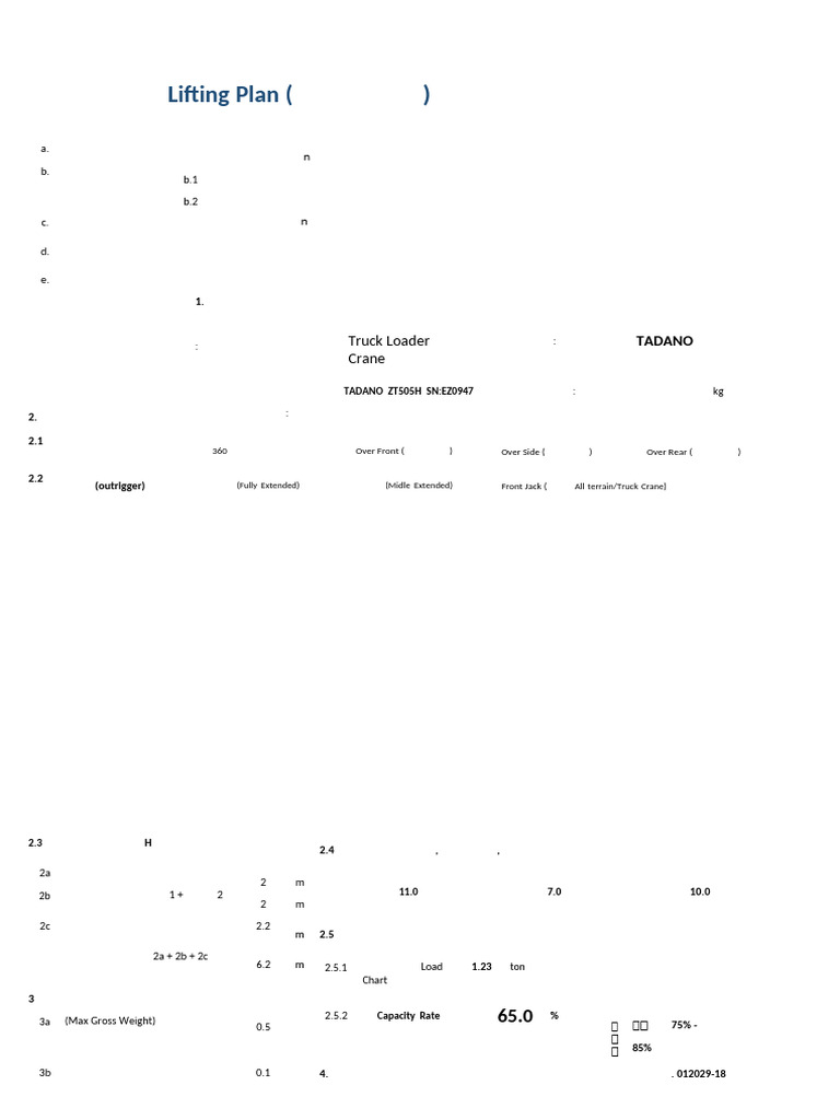 Crane Lifting Plan and Load Chart | PDF | Crane (Machine)