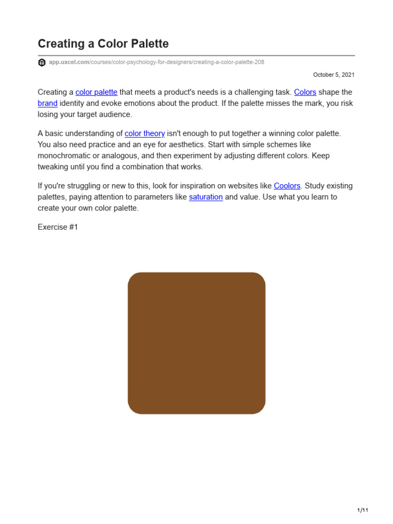 Effective Color Palette Creation | PDF | Color | Vision