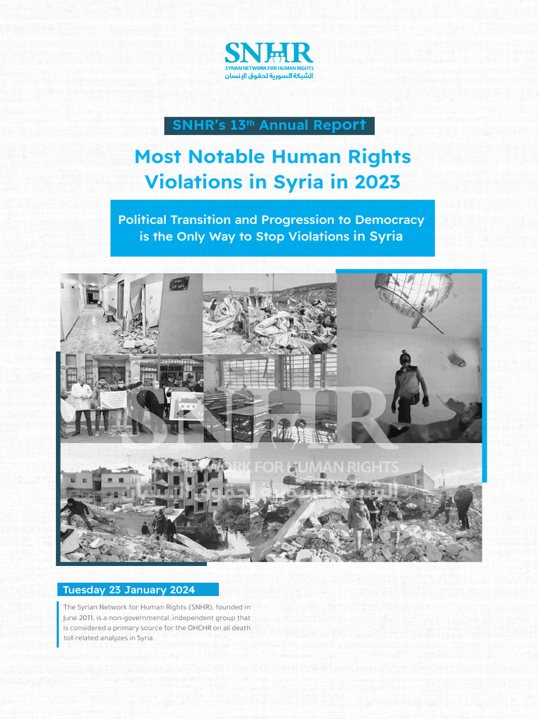 Syria Human Rights Violations 2023 Report | PDF | Syria | Humanitarian Aid