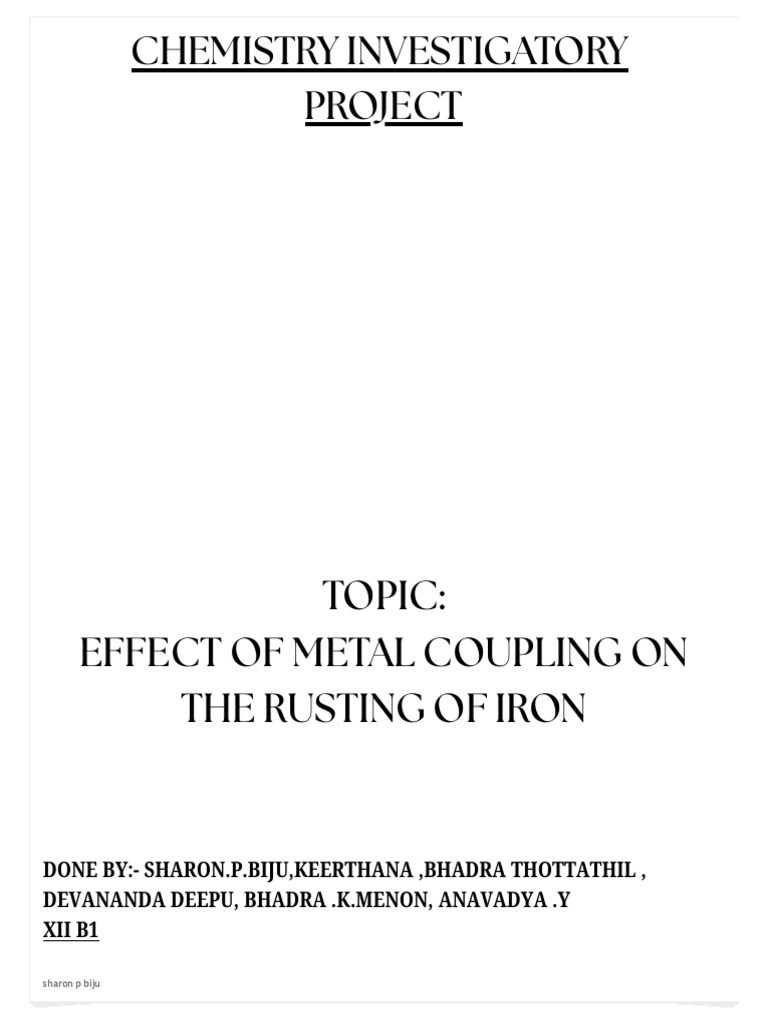Metal Coupling's Impact on Iron Rusting | PDF | Rust | Corrosion