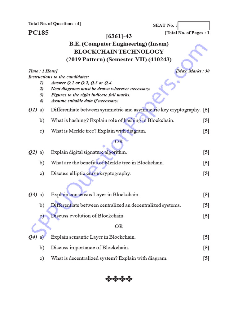 Be Computer Engineering Semester 7 2024 October Blockchain Technology ...