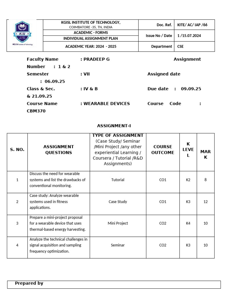 Individual Assignment Plan | PDF | Electronics | Computer Engineering
