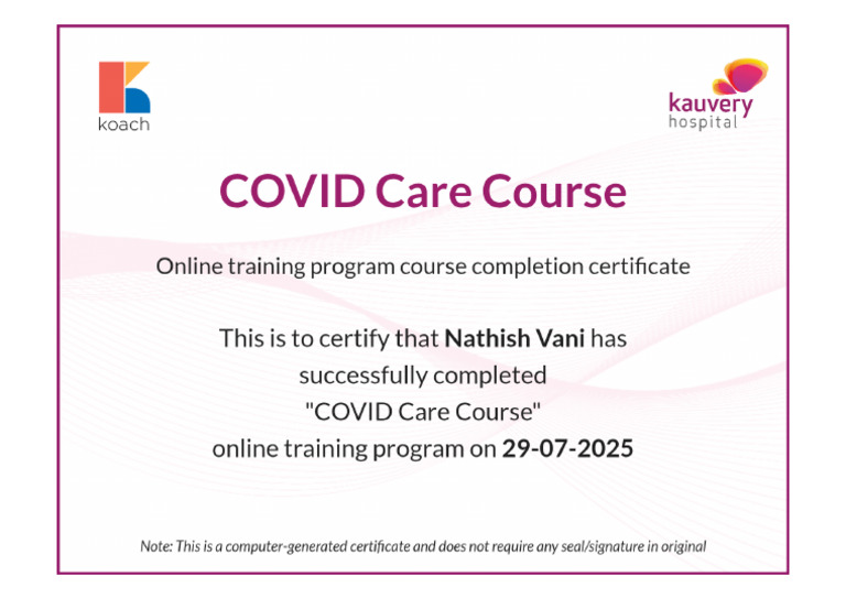 COVID Care Course | PDF