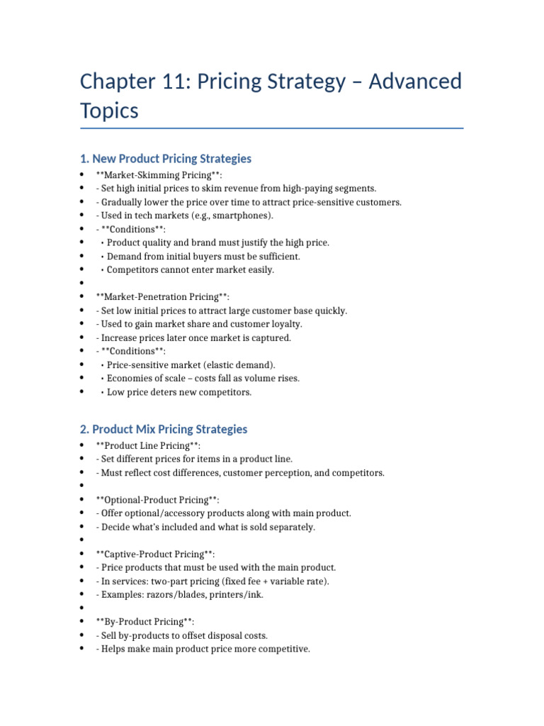 Advanced Pricing Strategies Explained | PDF | Pricing | Prices