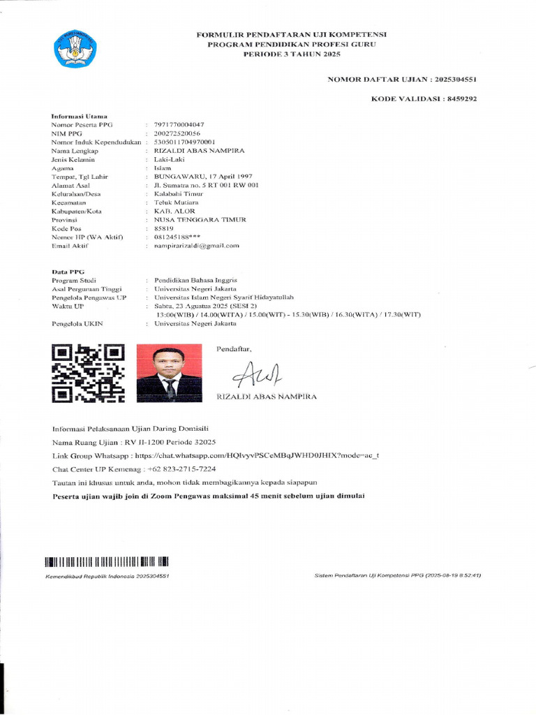 Formulir Pendaftaran Ppg Rizal Pdf