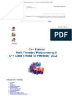 C++ Tutorial - Multi-Threaded Programming - C++ Class Thread For Pthreads - 2012