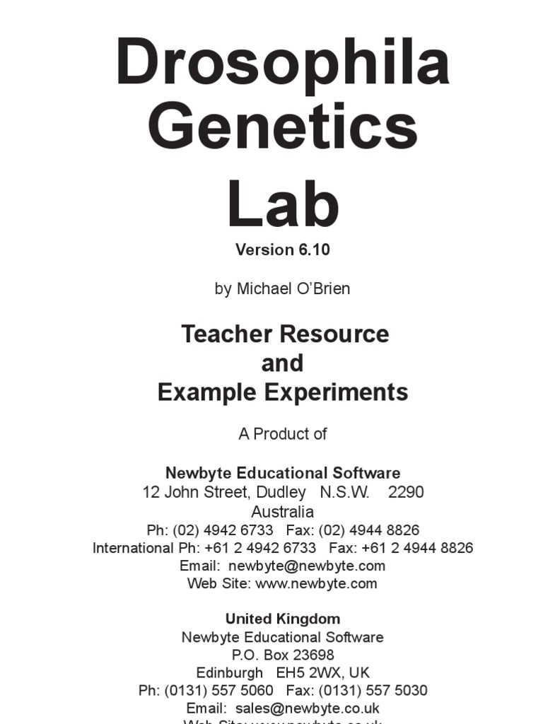 Drosophila Genetics Lab | PDF | Genotype | Allele