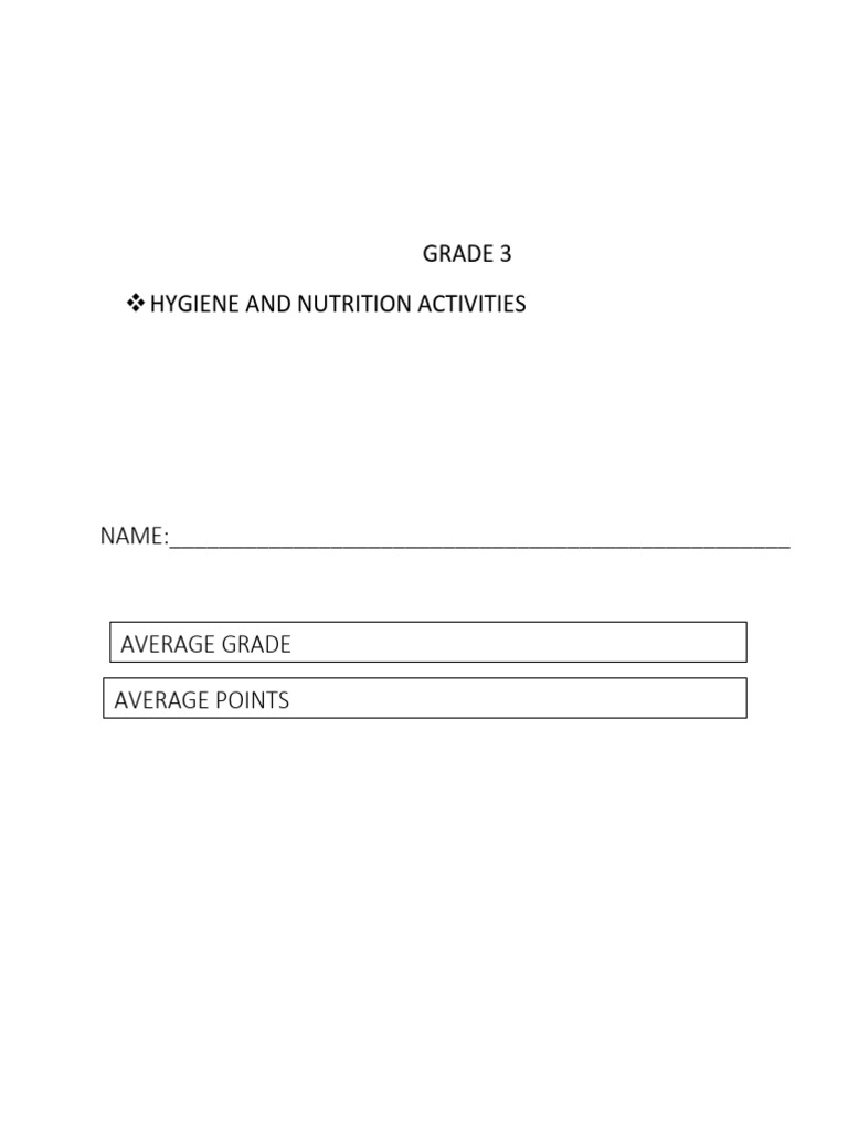 Grade 3 Hygiene and Nutrition Teacher - Co .Ke | PDF