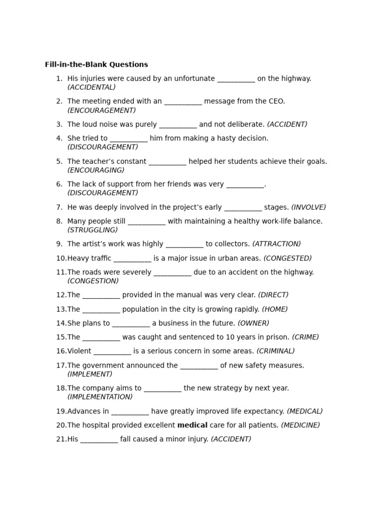 Fill-in-the-Blank Exercises for Vocabulary | PDF | Crimes | Crime ...
