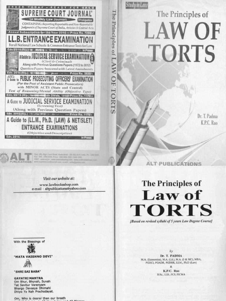 Law of Torts | PDF | Tort | Damages