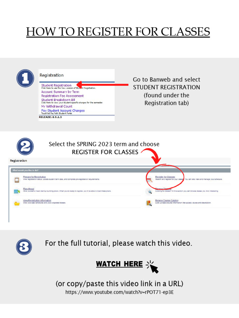 Registering for Spring 2023 Classes Guide | PDF
