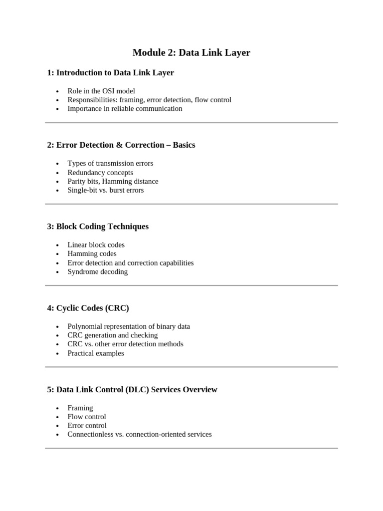 Data Link Layer Overview and Techniques | PDF
