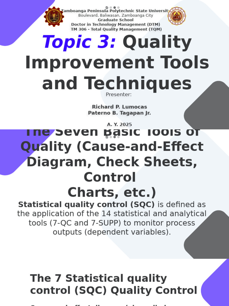 Quality Improvement Tools Overview | PDF | Six Sigma | Scatter Plot