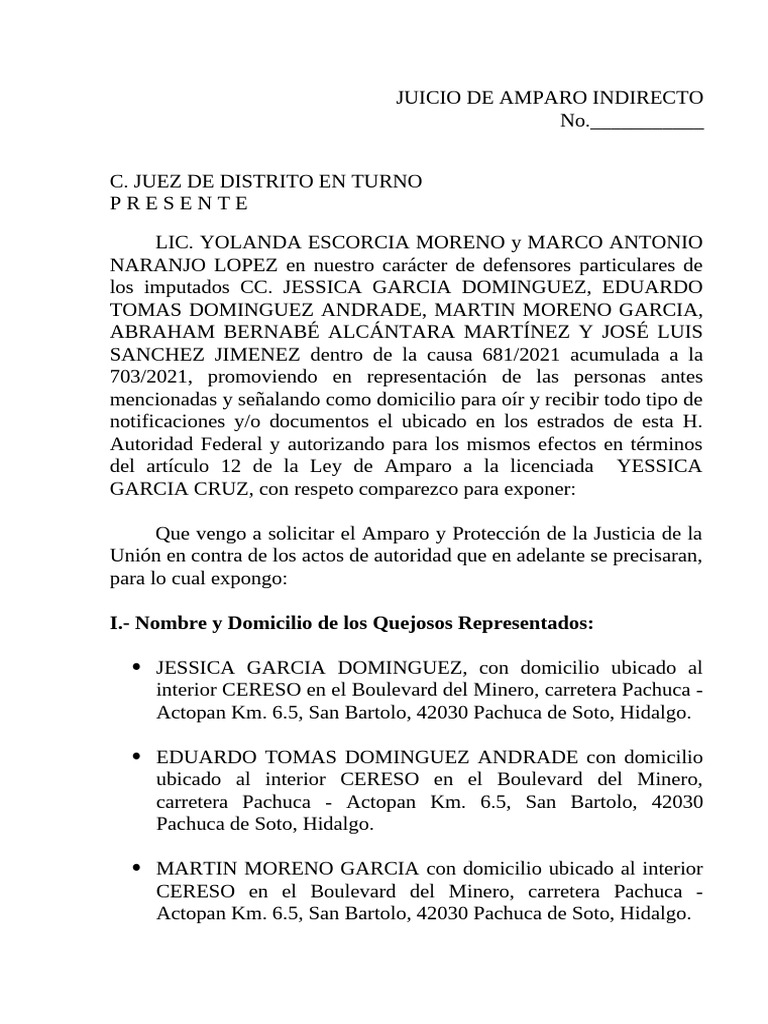 Amparo Indirecto en Causa Penal 681/2021 | PDF | Justicia | Crimen y ...