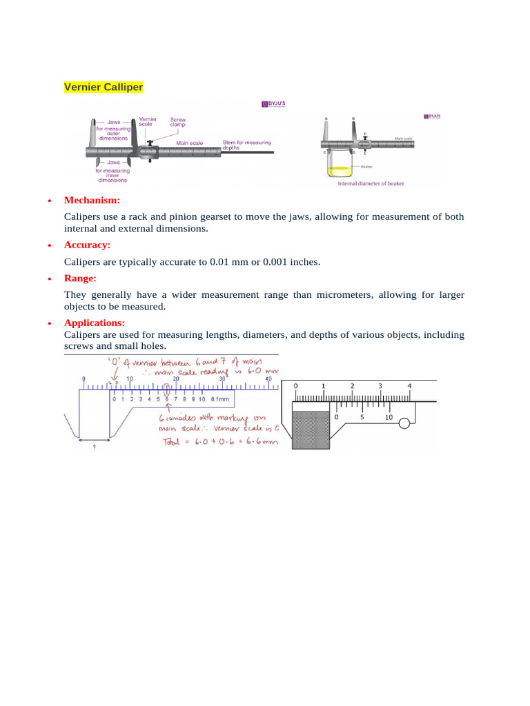 Both Calipers and Micrometers Are Precision Measuring Tools | PDF