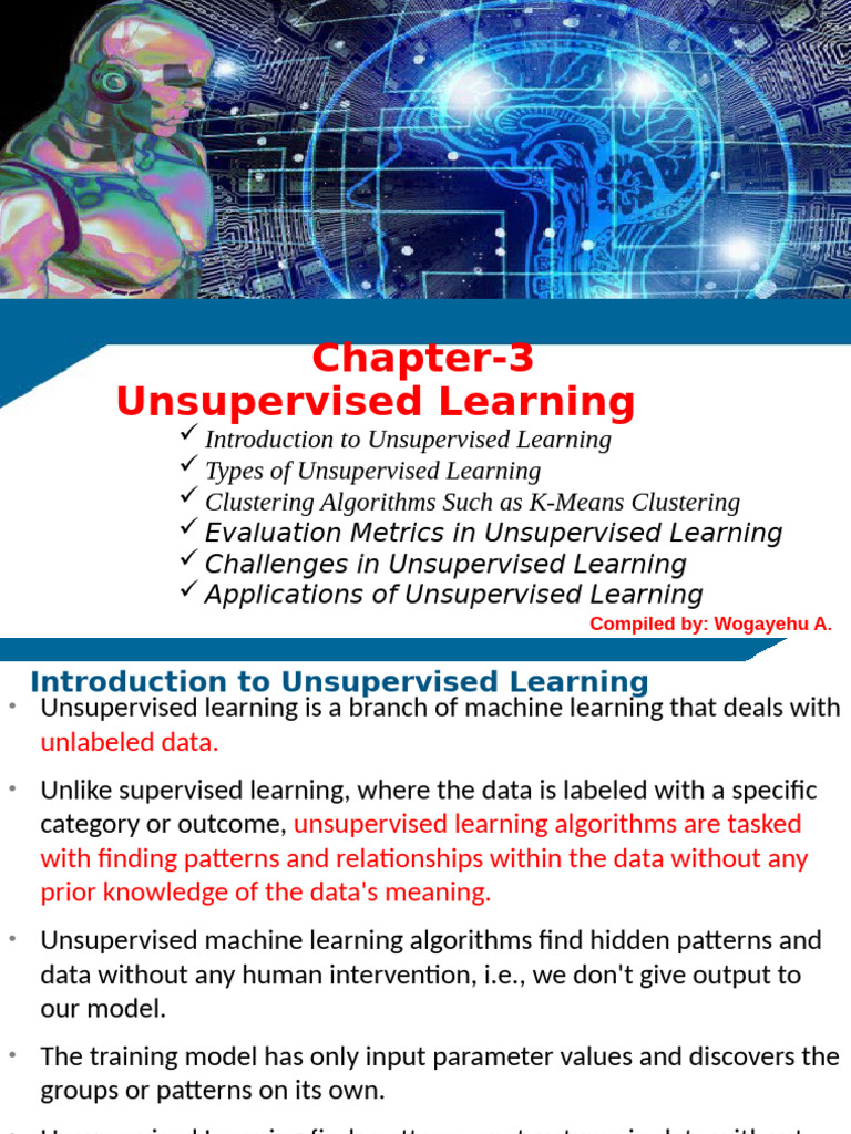 Chapter 3 Unsupervised Machine Learning | PDF | Cluster Analysis ...