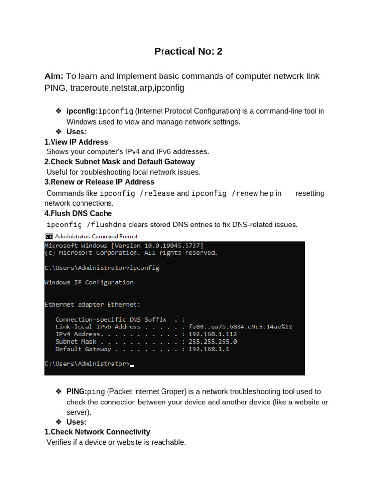 Essential Network Command Tools Guide | PDF | Computer Network | Ip Address