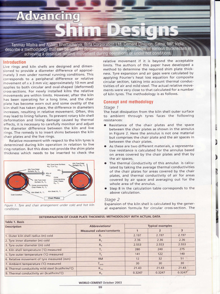 Kiln Shell and Live Ring Shim Thickness Calculation | PDF | Thermodynamics