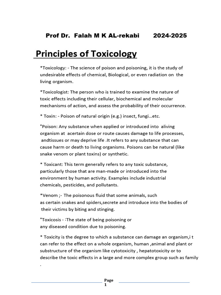 Principles Clinical Toxicology . | PDF | Toxicity | Toxicology
