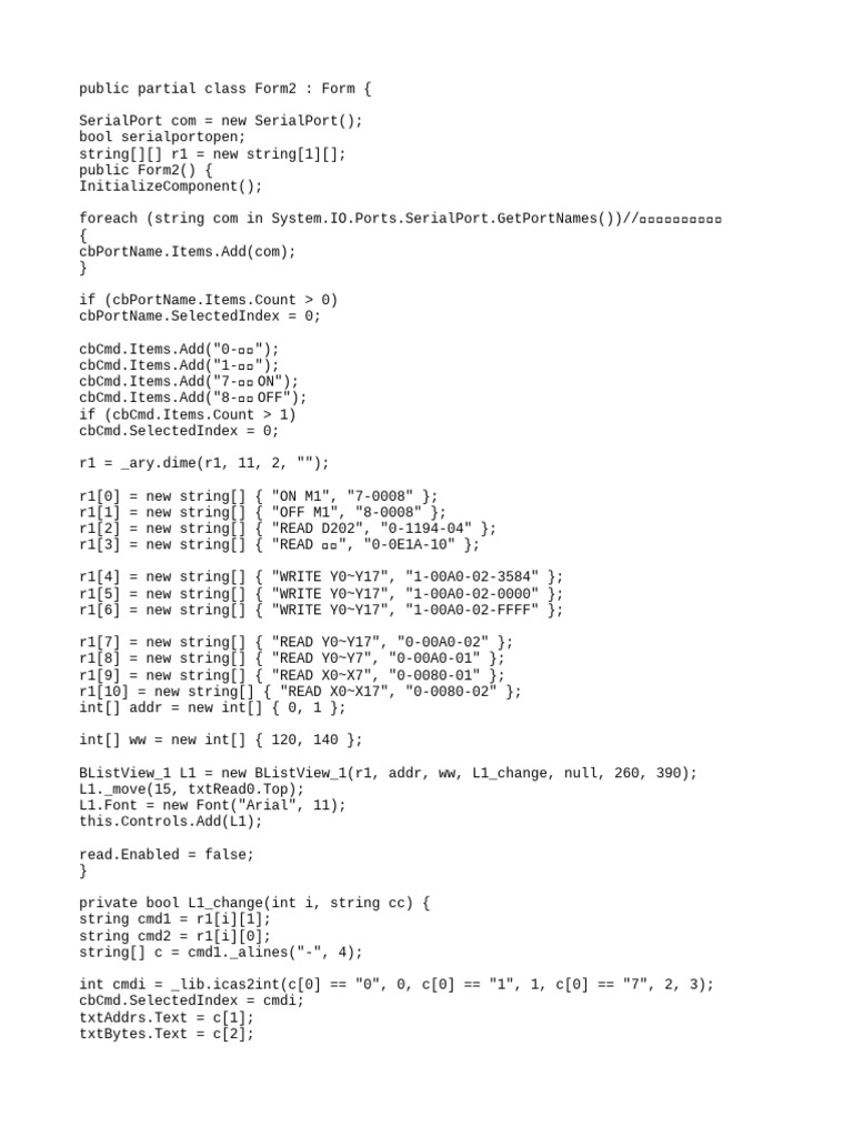 LPC1768 Serial Port Control Form | PDF | String (Computer Science ...