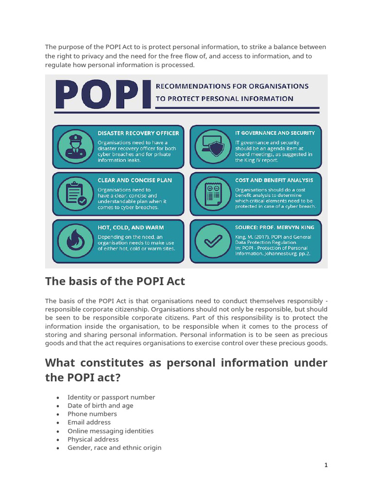 Overview of the POPI Act Protections | PDF | Direct Marketing | Crimes