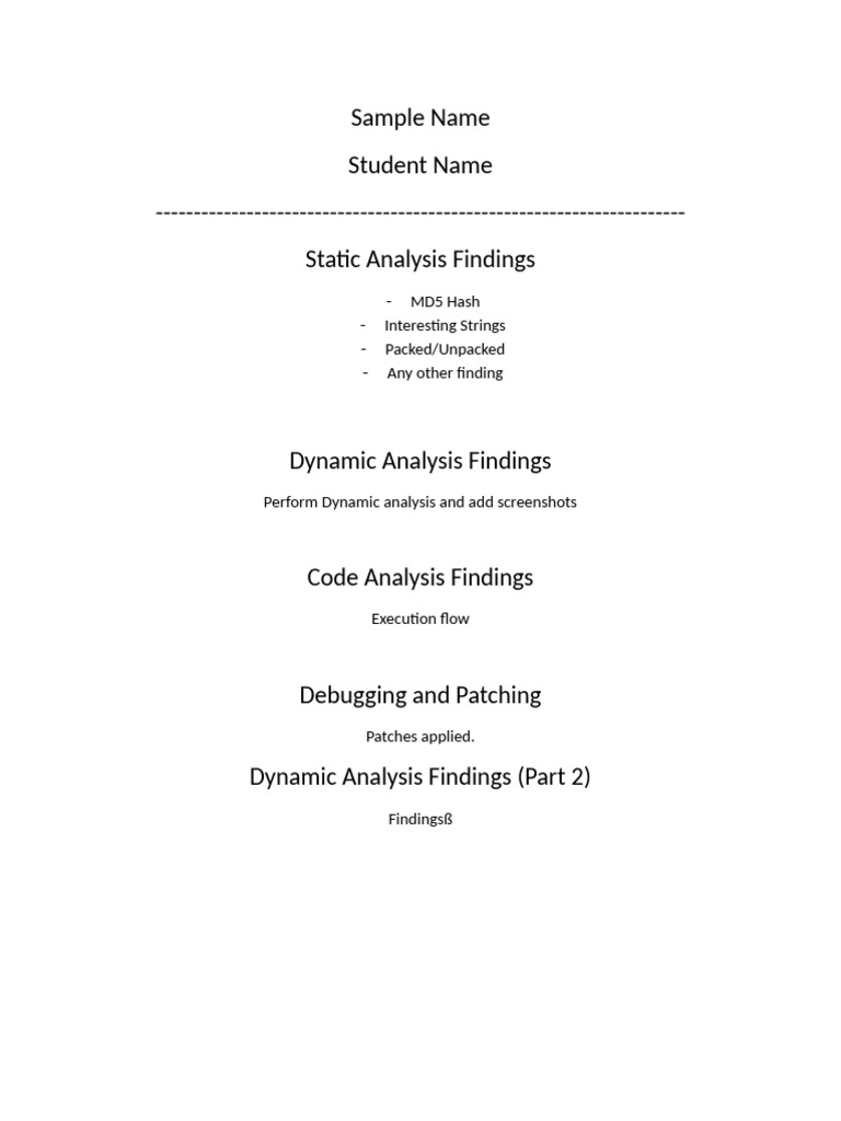 Malware Sample Analysis Report | PDF