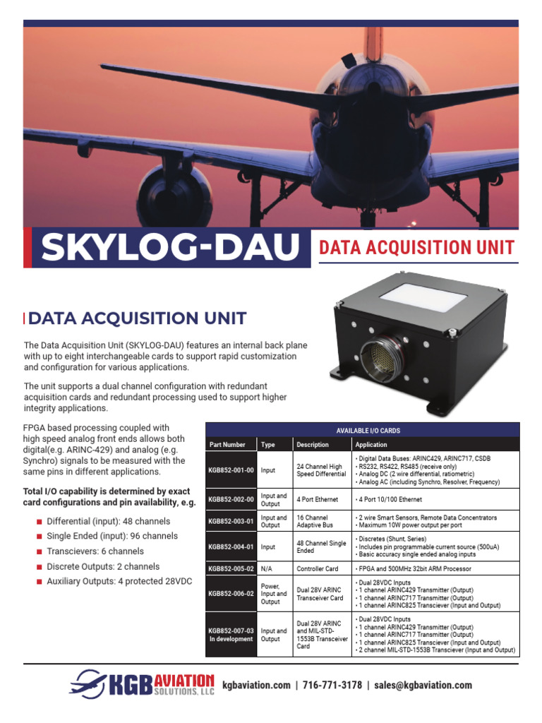 SKYLOG-DAU Data Acquisition Unit | PDF | Input/Output | Field ...