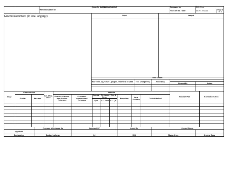 Format Work Instructions | PDF