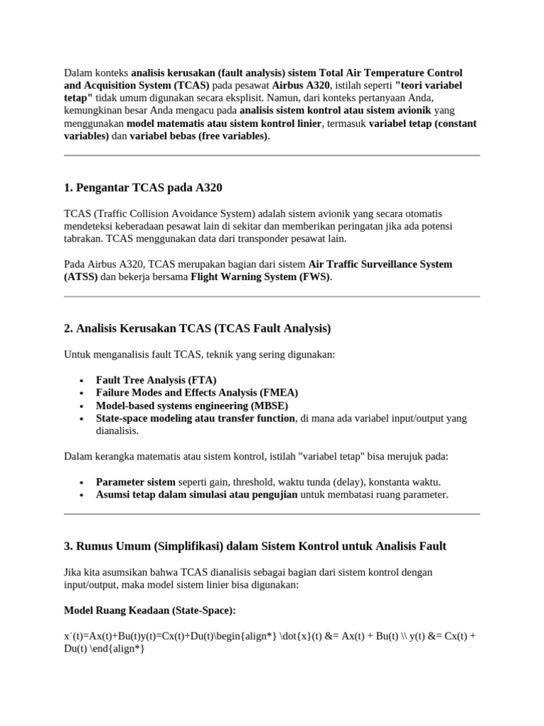 Analisis Kerusakan TCAS A320 | PDF