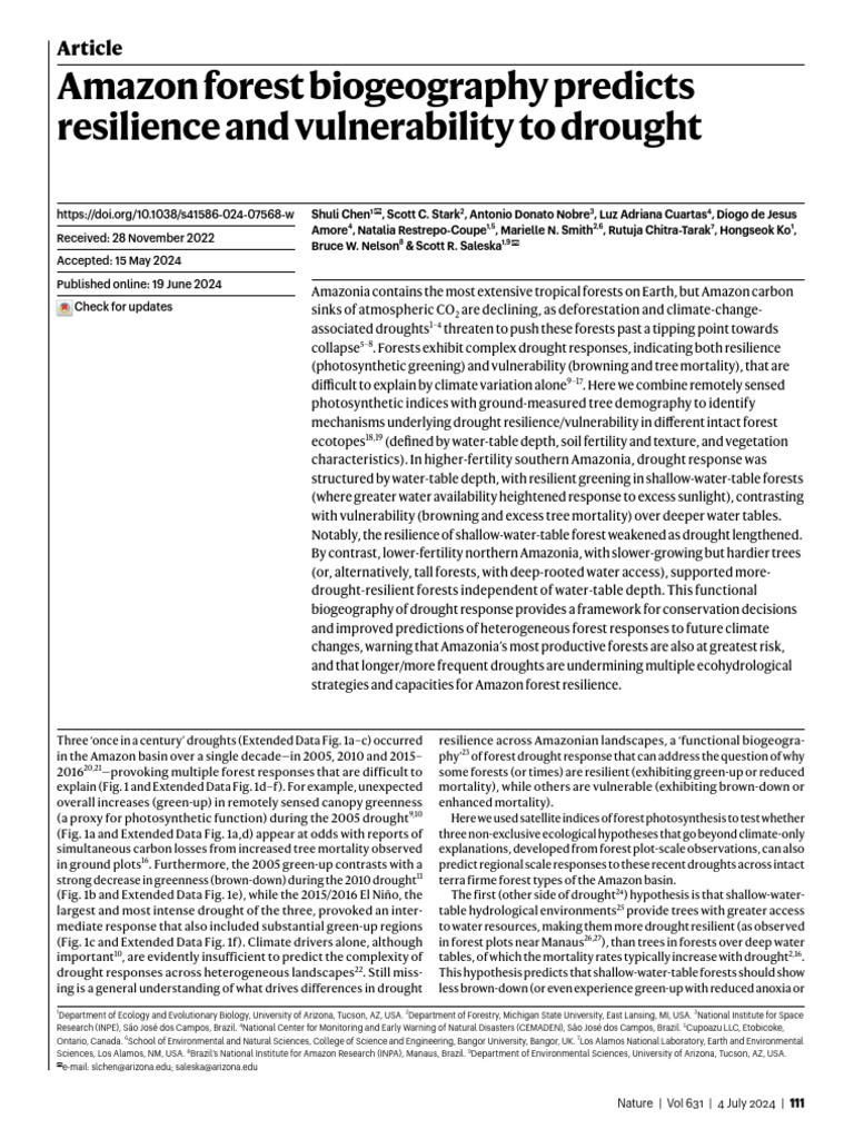 （备份）Amazon Forest Biogeography Predicts Resilience and Vulnerability to ...