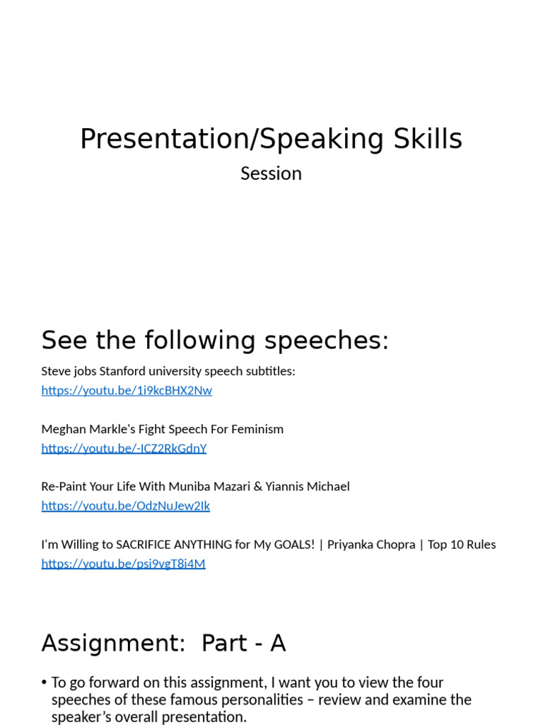 Assignment On Presentation Skills 1 | PDF