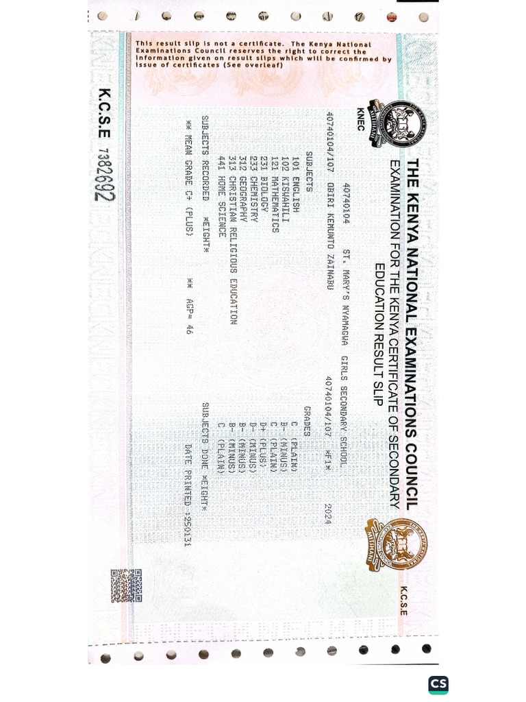 Results Slip | PDF