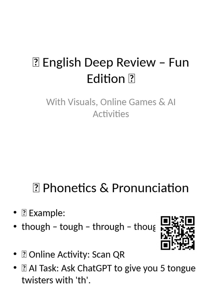 English Deep Review Fun QR | PDF