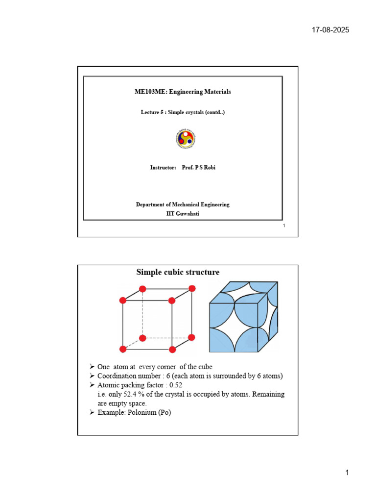 Engineering Materials: Crystal Structures | PDF | Materials | Chemical ...