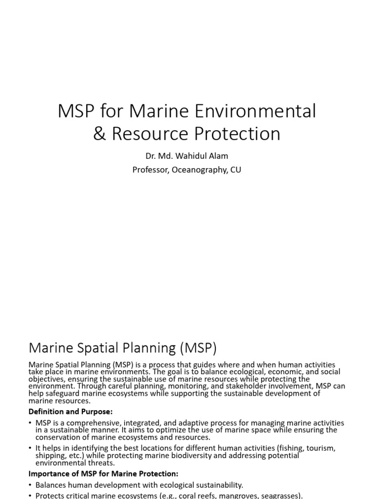 Marine Spatial Planning for Sustainability | PDF | Sustainability ...