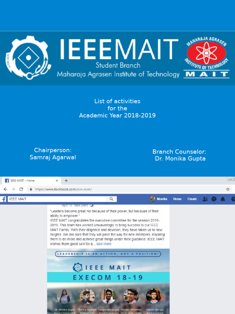 IEEE MAIT Student Branch 2018-2019 | PDF