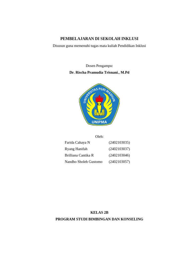 Pembelajaran di Sekolah Inklusi | PDF
