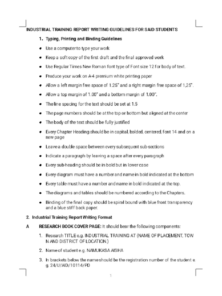 I T Report Writing Guidelines For STUDENTS - Phoenix | PDF