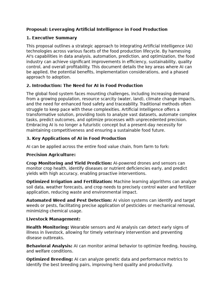 AI Innovations in Food Production | PDF | Artificial Intelligence ...
