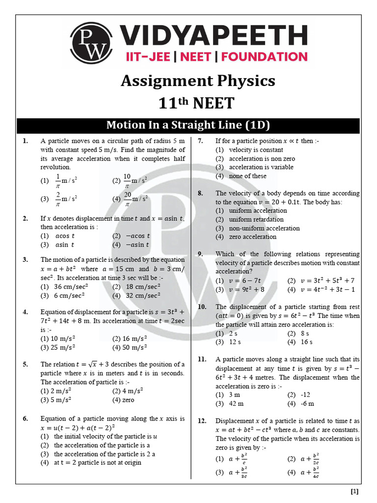 Physics Problems on Motion and Acceleration | PDF | Acceleration | Velocity