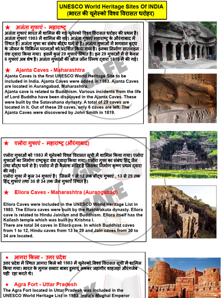 073) Unesco World Heritage Sites in India (Part 1) - PDF NA | PDF