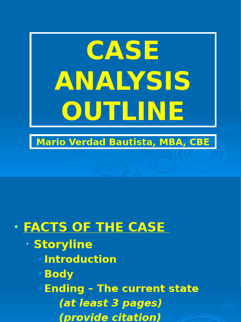 Case Study Analysis Outline | PDF | Swot Analysis