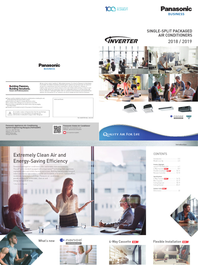 Panasonic Single-Split AC Guide 2018 | PDF | Air Conditioning | Energy ...