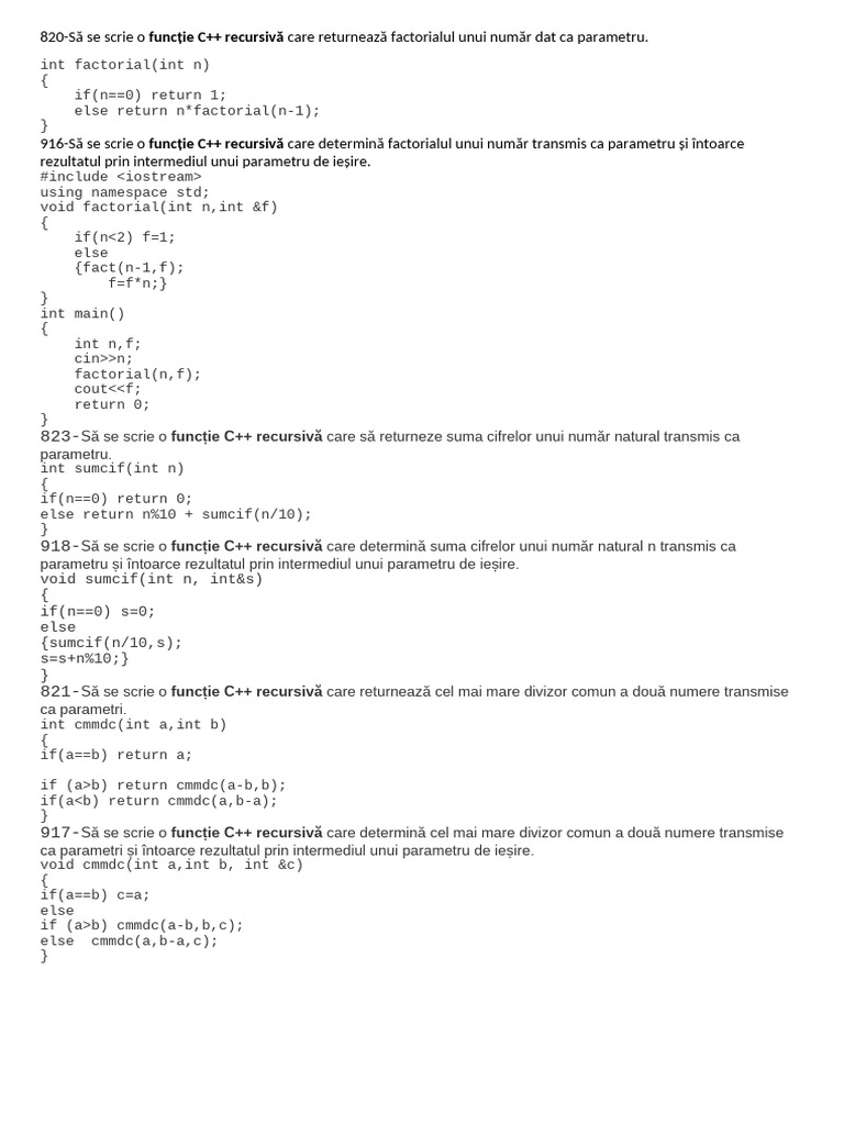 Pbinfo Recursiv | PDF