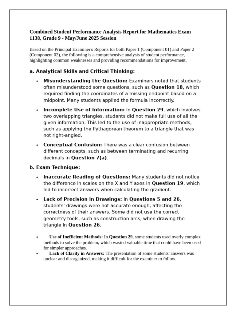 Performance Analysis Report | PDF | Numbers | Geometry